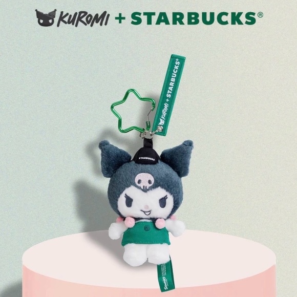 Starbucks x KUROMI Plushie Keychain LIMITED EDITION Hong Kong Exclusive - Picture 2 of 3